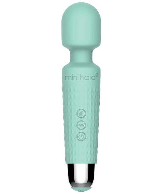 Mini Halo Extra Powerful Wand Vibrator - Mint Green on white background