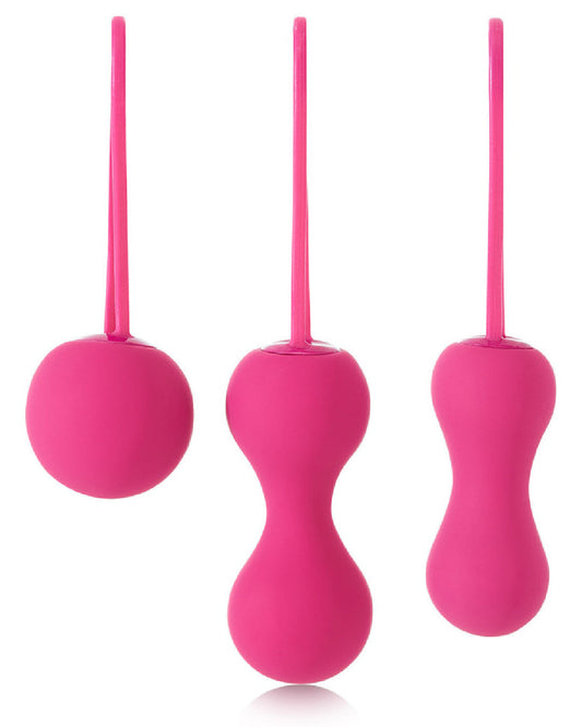 Je Joue Ami Kegel Ball Exerciser Set - Pink side by side 