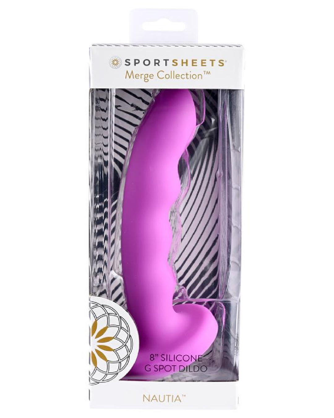 Sportsheets Nautia 8" Silicone G-Spot & Prostate Dildo - Pink in the box