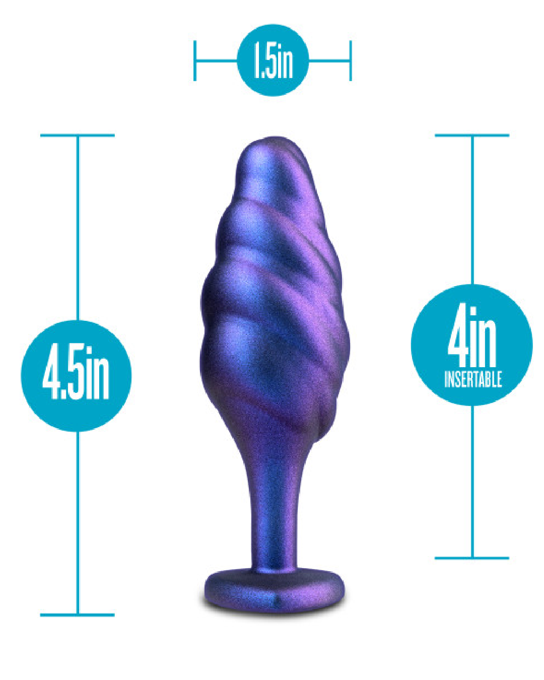 Anal Adventures Matrix  Bumped Bling Butt Plug graphic showing sizing 