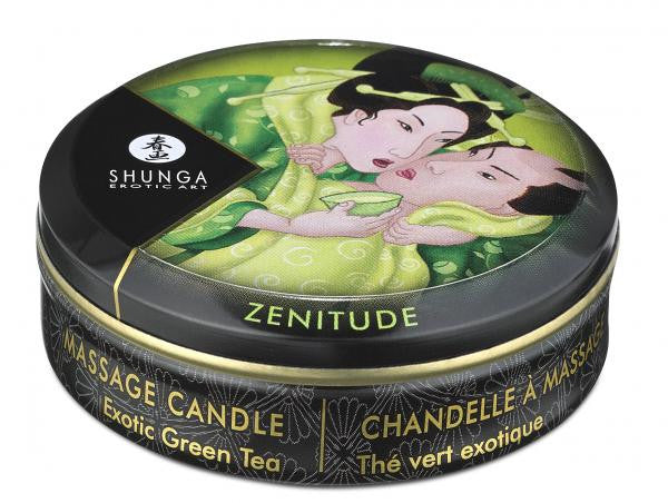 Shunga Erotic Massage Candle Green Tea tin