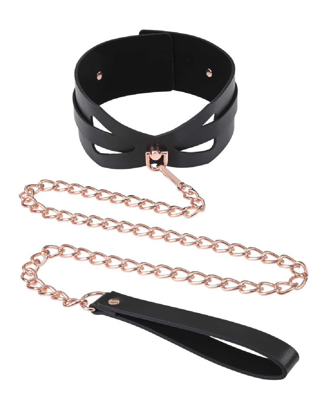 Sex And Mischief Brat Collar And Leash rose gold chain 