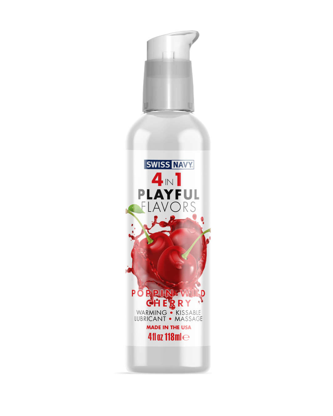 Playful Flavors Wild Cherry 4 in 1 Warming Lubricant 4 oz 