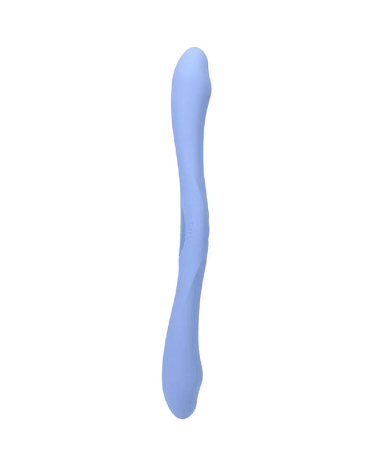 Tryst Duet Double Ended Vibrator with Remote - Dildo positioned sideways showcasing its curves