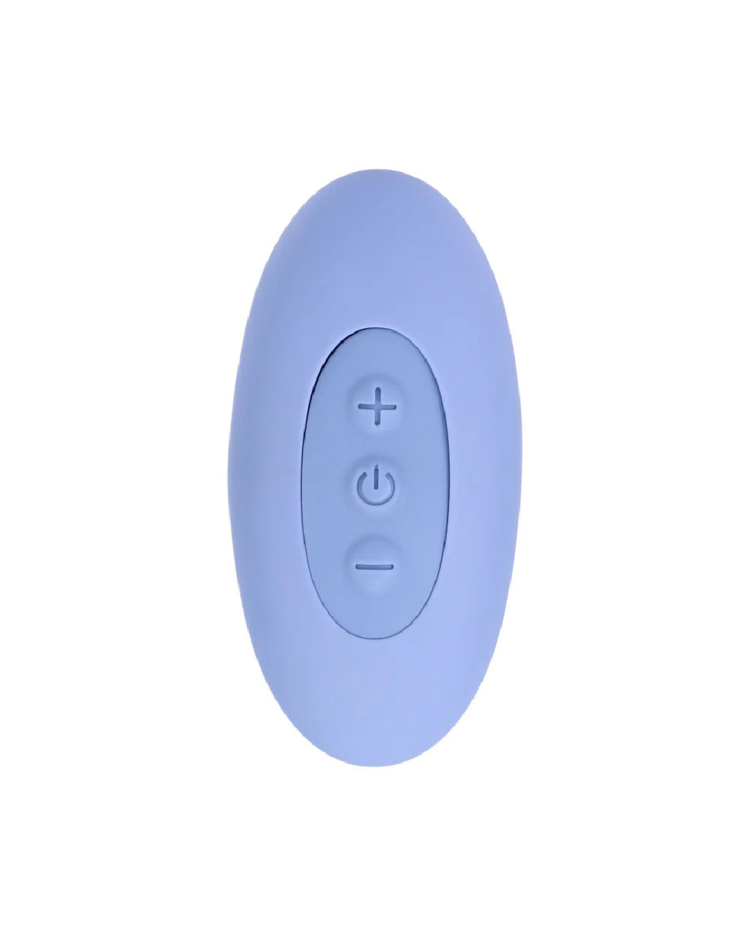 Tryst Duet Double Ended Vibrator with Remote - Remote control, top + button increases speed, middle power button turns it on and off and lowest - button lowers the speed